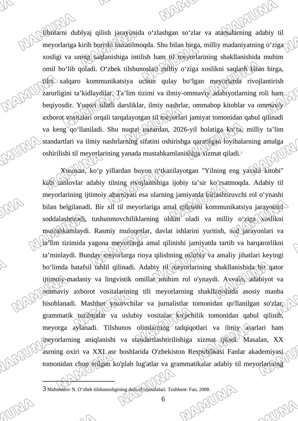 Adabiy til meyorlari haqida — mustaqil ish, 6-varaq