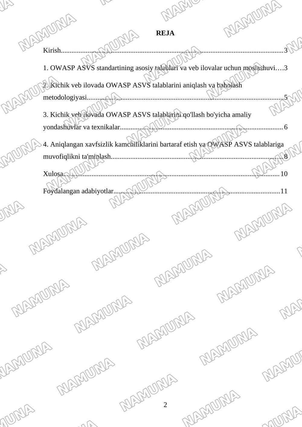 Security Engineering: kichik veb ilovada OWASP ASVS standartini qo'llash; — mustaqil ish, 2-varaq
