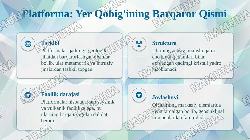 Platforma va Geosinklinal — taqdimot, 4-slayd