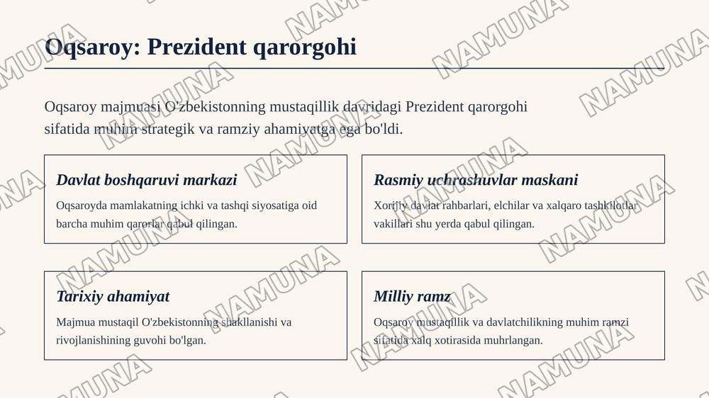 "Oqsaroy" majmuosiga sayohat va islom karimov faoliyati — zamonaviy taqdimot, 6-slayd
