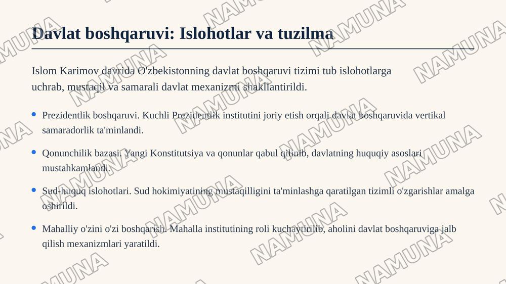 "Oqsaroy" majmuosiga sayohat va islom karimov faoliyati — zamonaviy taqdimot, 7-slayd