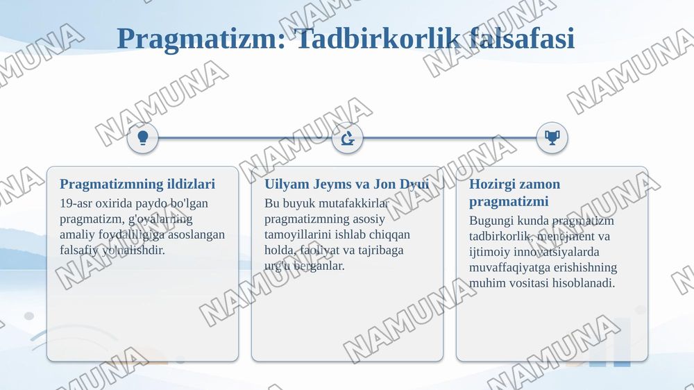Inson falsafasi(falsafiy antropologiya)
Pragmatizm-tadbirkorlik falsafasi — taqdimot, 5-slayd