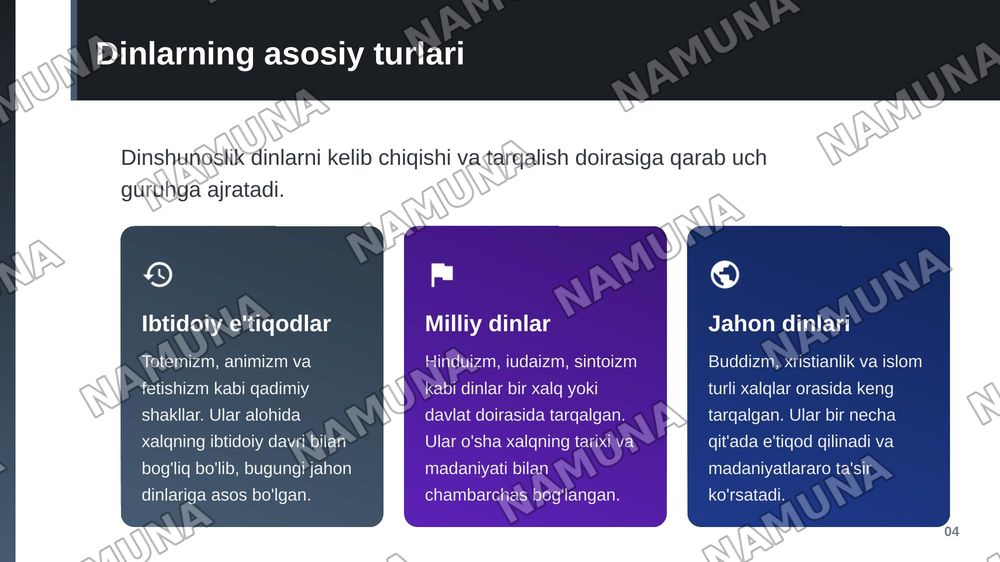 Dinshunoslik — zamonaviy taqdimot, 5-slayd