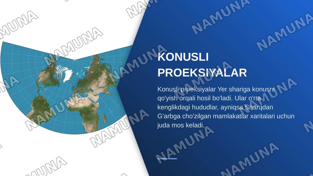 Xaritalar proeksiyalari — zamonaviy taqdimot, 8-slayd