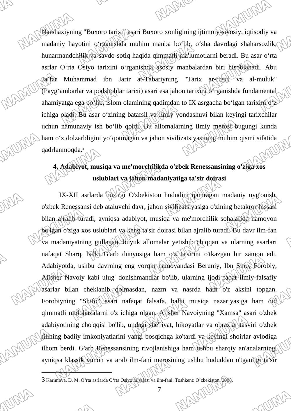 IX-XII Asrlarda mamlakatimiz hududida roʻy bergan madaniy uygʻonish ( Renessans ) Buyuk allomalarning jahon sivilizatsiyasiga qoʻshgan hissasi — mustaqil ish, 7-varaq