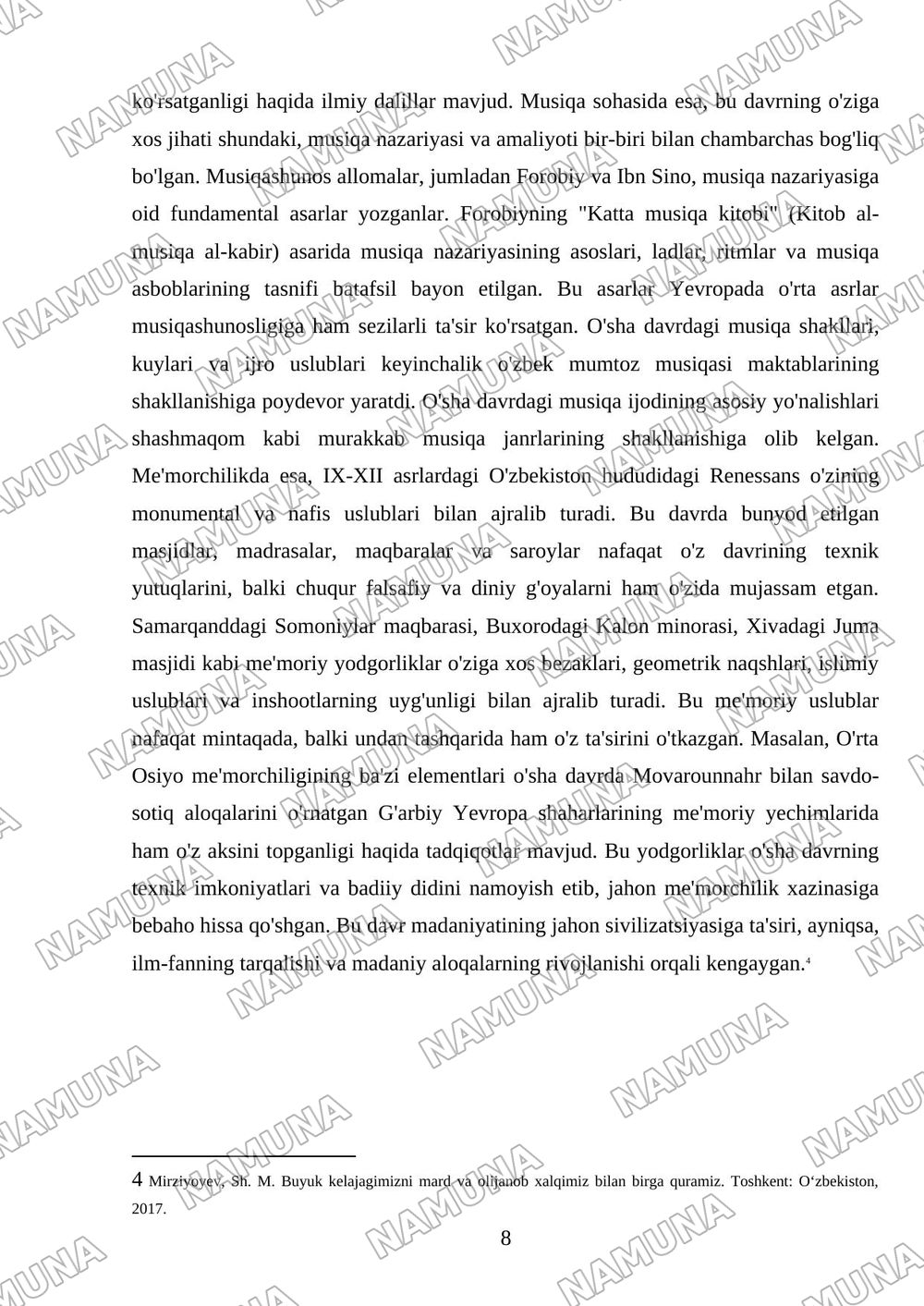 IX-XII Asrlarda mamlakatimiz hududida roʻy bergan madaniy uygʻonish ( Renessans ) Buyuk allomalarning jahon sivilizatsiyasiga qoʻshgan hissasi — mustaqil ish, 8-varaq