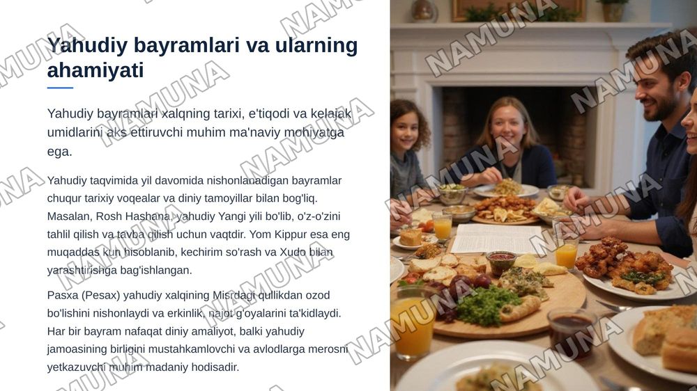 Yahudiylik talimoti an'ana va marosimlari — zamonaviy taqdimot, 6-slayd