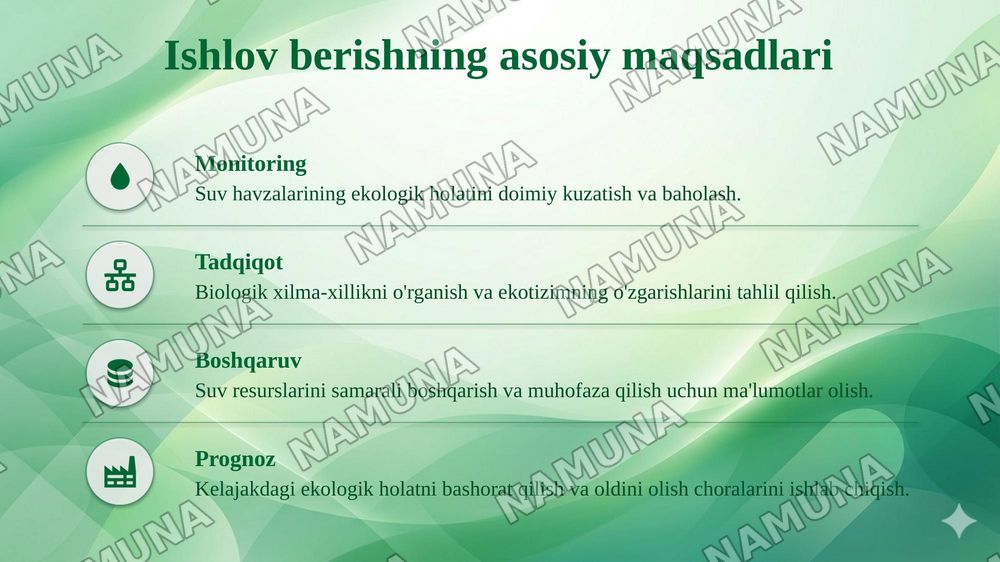 FITOPLANKTON VA ZOOPLANKTON ORGANIZMLARIGA ISHLOV BERISH USULLARI. PERIFITON ORGANIZMLARINI ANIQLASH — taqdimot, 7-slayd