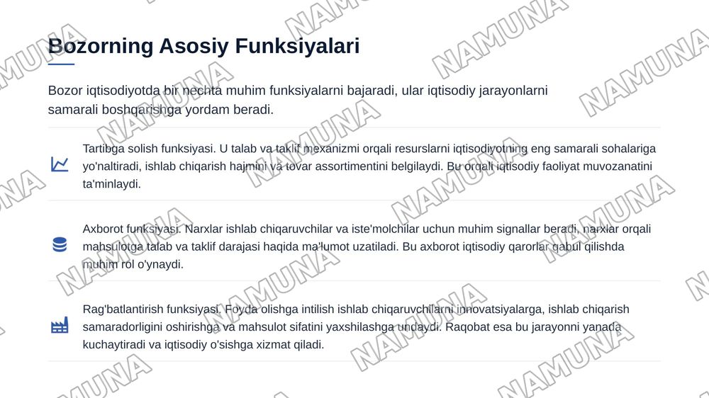 Bozor iqtisodiyoti. Bozor va uning tuzilishi — zamonaviy taqdimot, 4-slayd