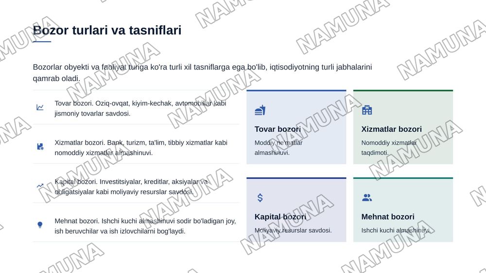 Bozor iqtisodiyoti. Bozor va uning tuzilishi — zamonaviy taqdimot, 5-slayd