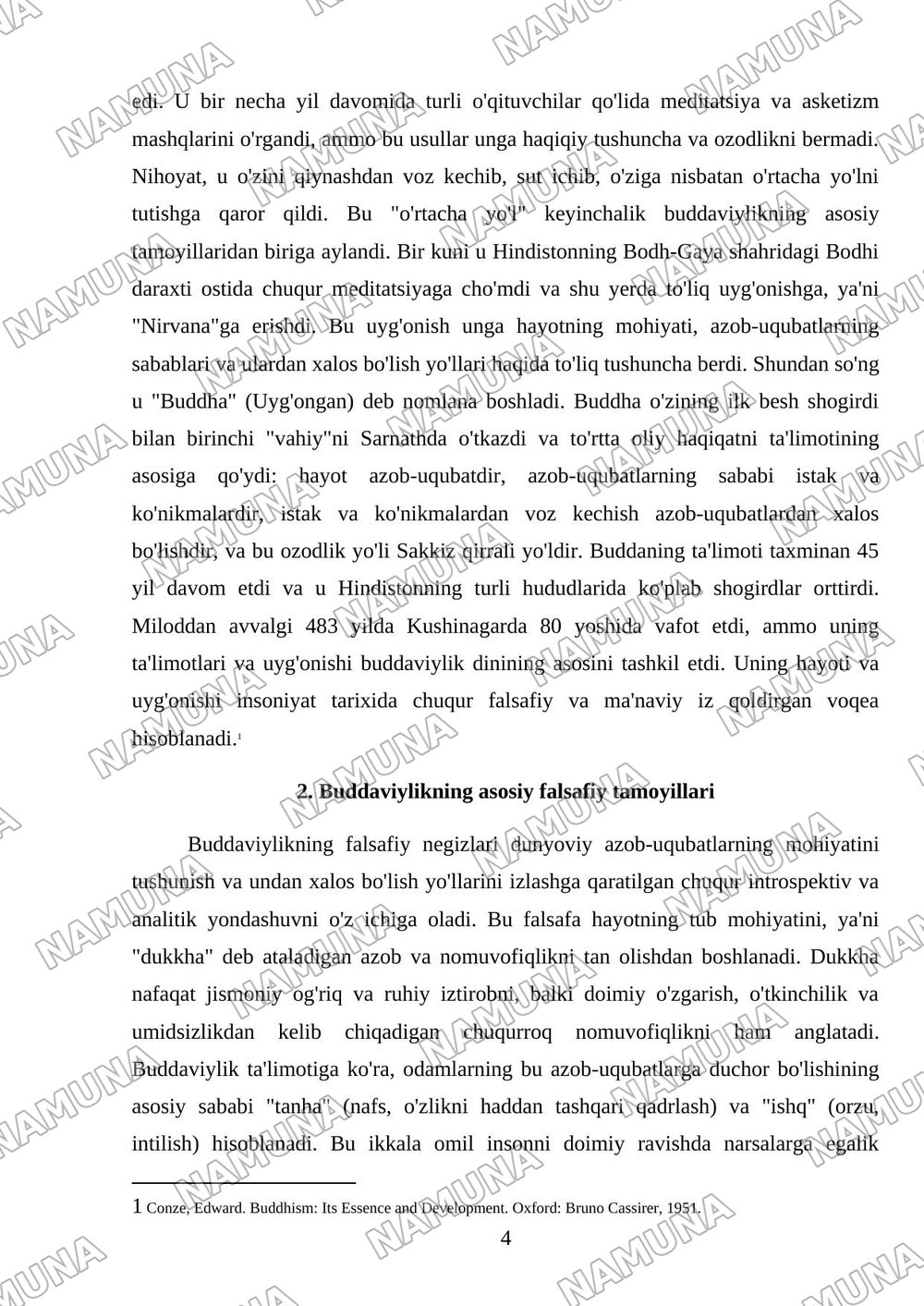 Buddaviylik dinining paydo bolishi tarixi,asosiy ta'limotlari,oqimlar va manbalari — mustaqil ish, 4-varaq