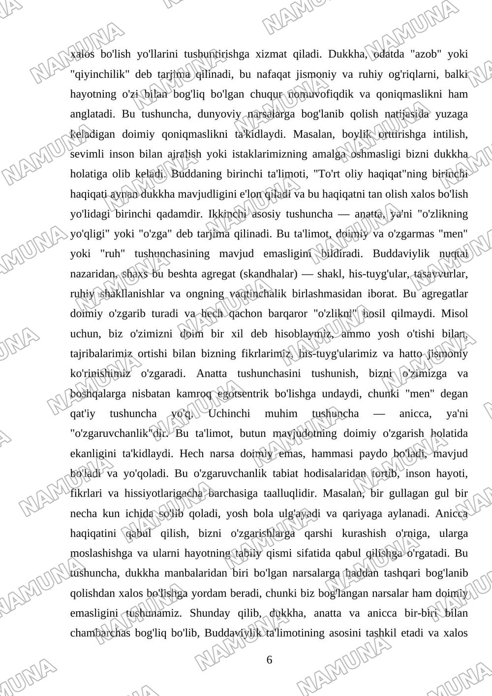 Buddaviylik dinining paydo bolishi tarixi,asosiy ta'limotlari,oqimlar va manbalari — mustaqil ish, 6-varaq
