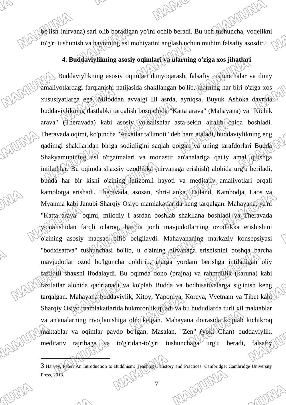 Buddaviylik dinining paydo bolishi tarixi,asosiy ta'limotlari,oqimlar va manbalari — mustaqil ish, 7-varaq