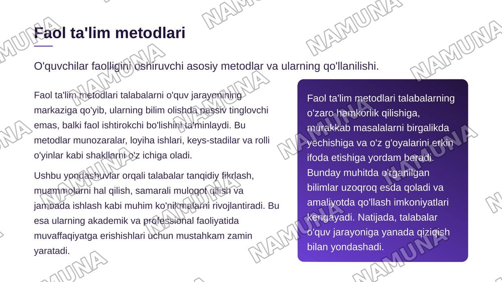 Ta'lim usullari , metod va vositalar — zamonaviy taqdimot, 5-slayd