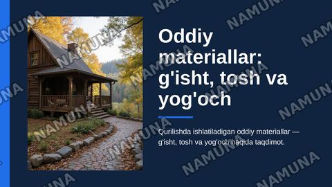 Simple Materials: Brick, Stone, Wood — zamonaviy taqdimot