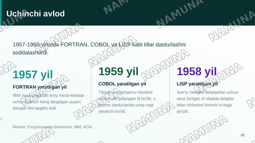 Dasturlash tillarining avlodlari va rivojlanish bosqichlari — zamonaviy taqdimot, 6-slayd