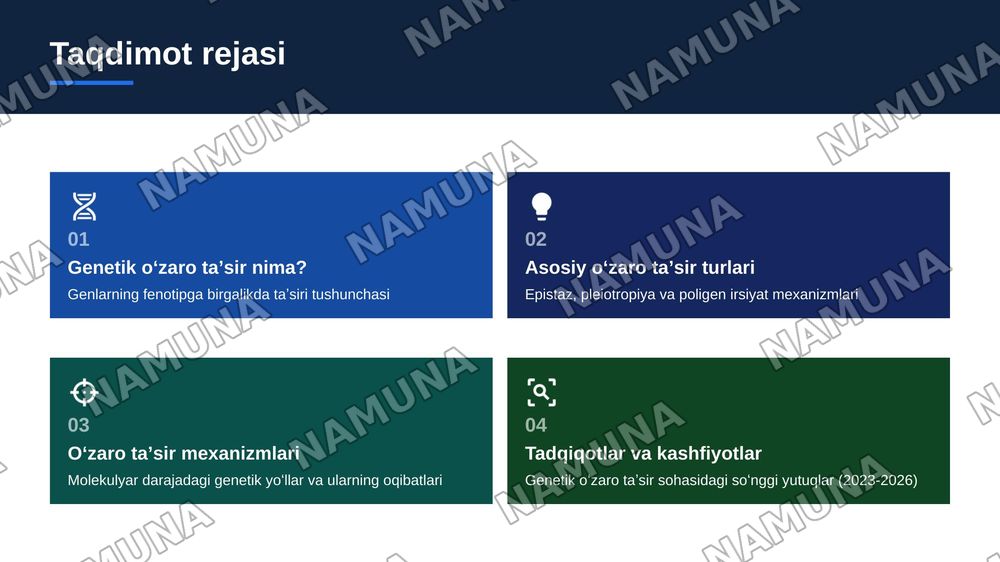 Genlarning oʻzaro tasiri — zamonaviy taqdimot, 2-slayd