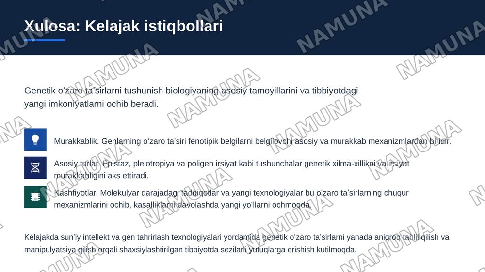 Genlarning oʻzaro tasiri — zamonaviy taqdimot, 7-slayd