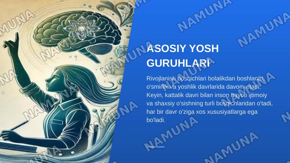 Turli  yosh guruhlarda kuzatushlarga umumiy tavsifnomalar tayyorlash — zamonaviy taqdimot, 5-slayd