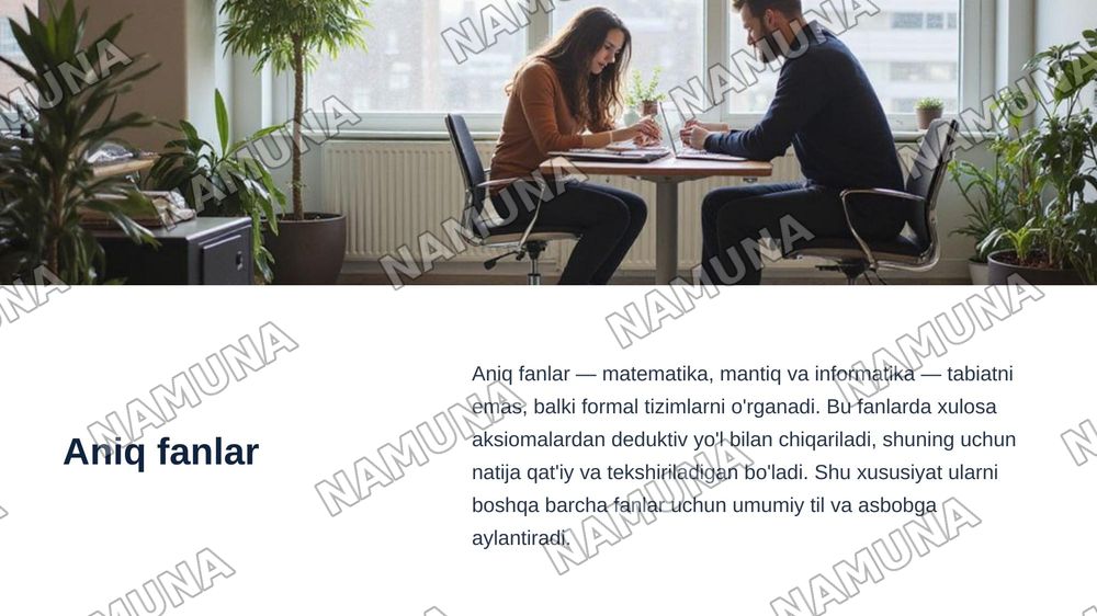 Fanlarning tasnifi — zamonaviy taqdimot, 7-slayd
