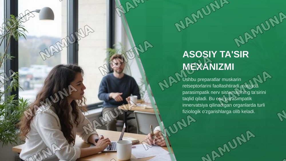 Pilokarpin, aseklidin, muskarin, sitizin peraparatlarining guruhi, ta'sir mehanizmi, tibbiyotda qo'llanishi — zamonaviy taqdimot, 4-slayd