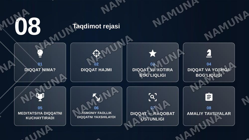 Diqqat — zamonaviy taqdimot, 2-slayd