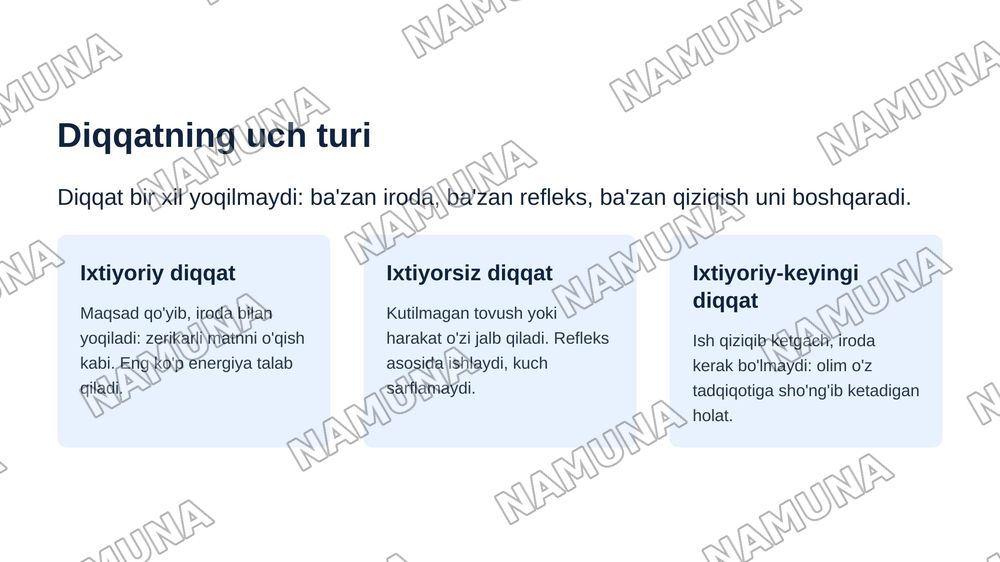 Diqqat — zamonaviy taqdimot, 5-slayd