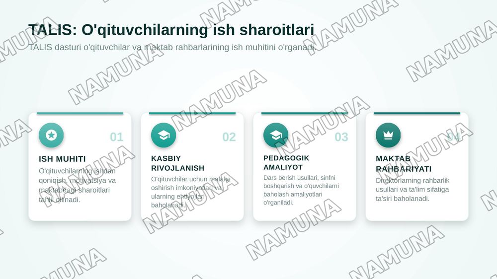Xalqaro baholash dasturlari (PISA, TIMSS, PIRLS, TALIS)va kimyo taʼlimi. — zamonaviy taqdimot, 8-slayd