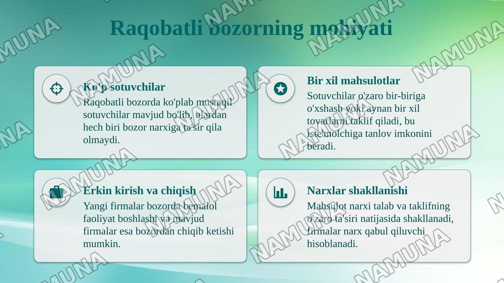 Raqobatdosh va monopolik iqtisodiyot — taqdimot, 4-slayd