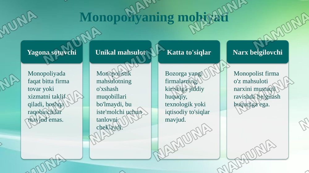 Raqobatdosh va monopolik iqtisodiyot — taqdimot, 6-slayd