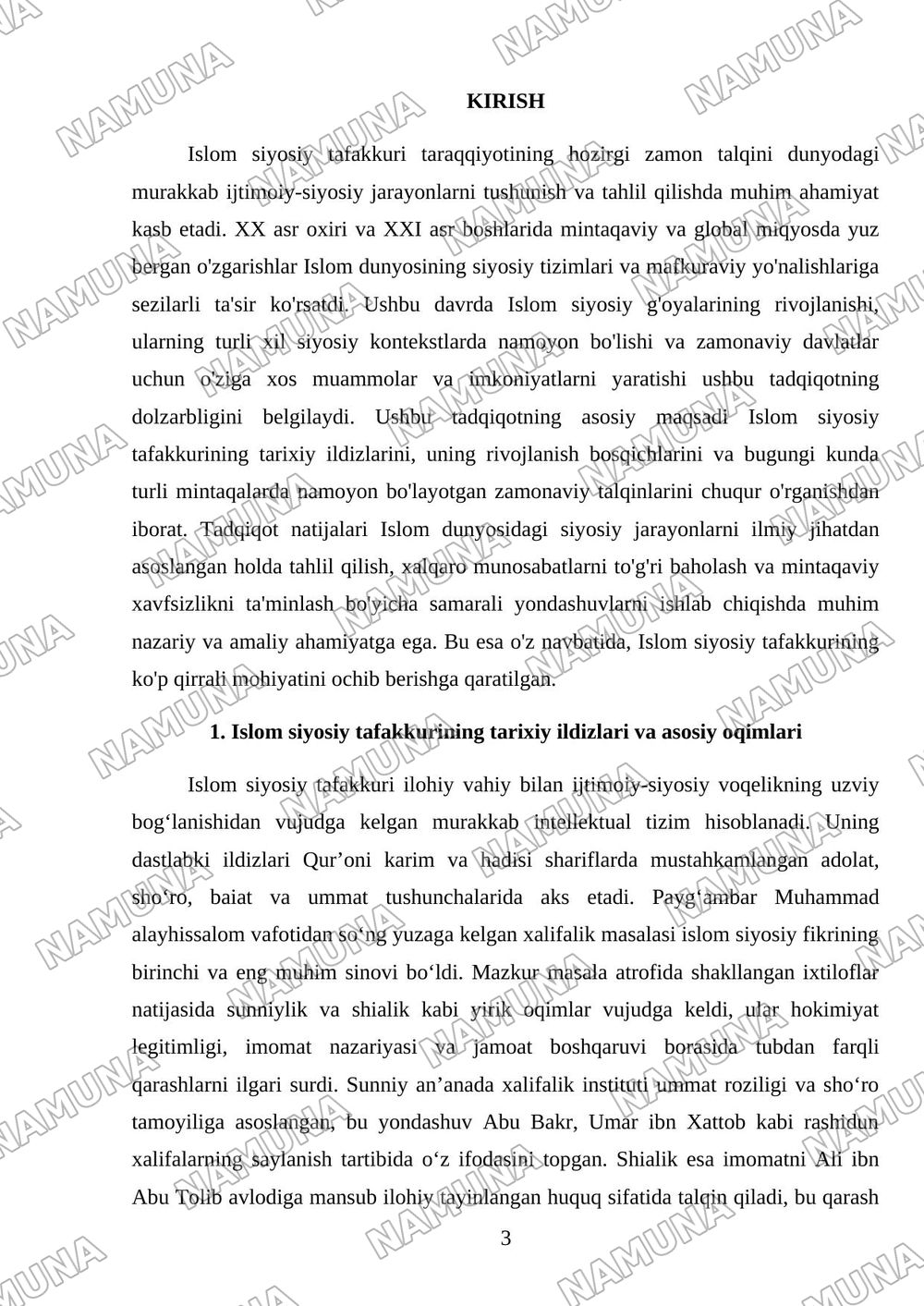 Islom siyosiy fikirlash taraqiyoti. Hisobot shakli-tarixiy-tahliliy konspekt. Shular assosida mustaqili ish — mustaqil ish, 3-varaq