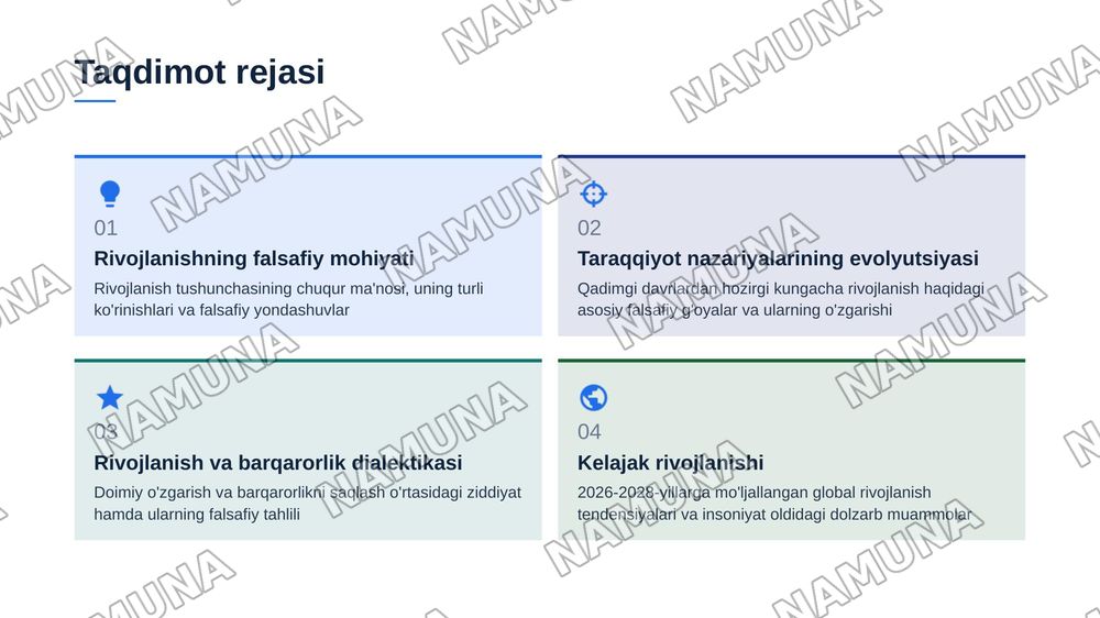 Rivojlanish falsafasi — zamonaviy taqdimot, 2-slayd
