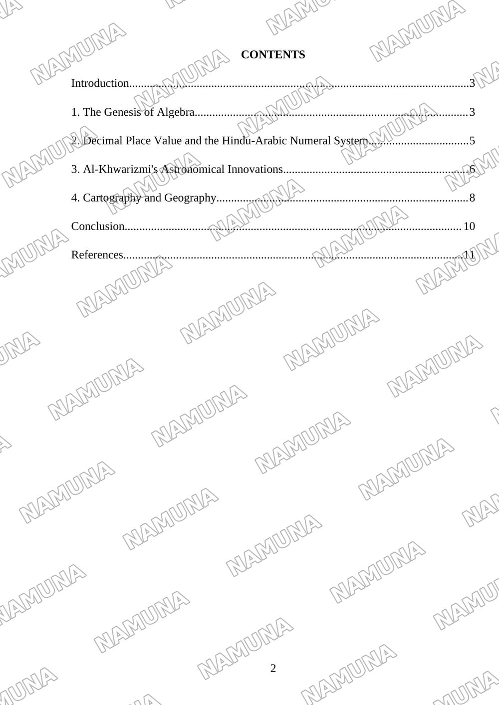 The Contribution of Muhammad al-Khwarizmi to World Civilization — mustaqil ish, 2-varaq