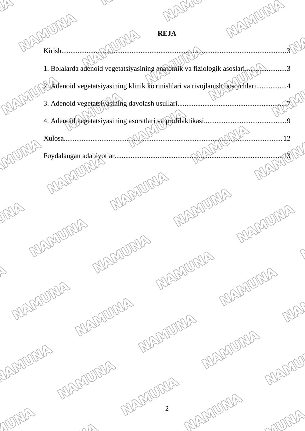 Adenoid vegetatsiyasi — mustaqil ish, 2-varaq