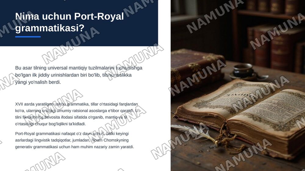 Port-Royal grammatikasi — zamonaviy taqdimot, 3-slayd