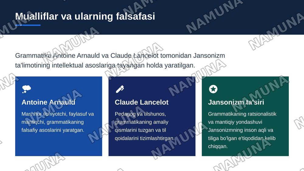 Port-Royal grammatikasi — zamonaviy taqdimot, 5-slayd