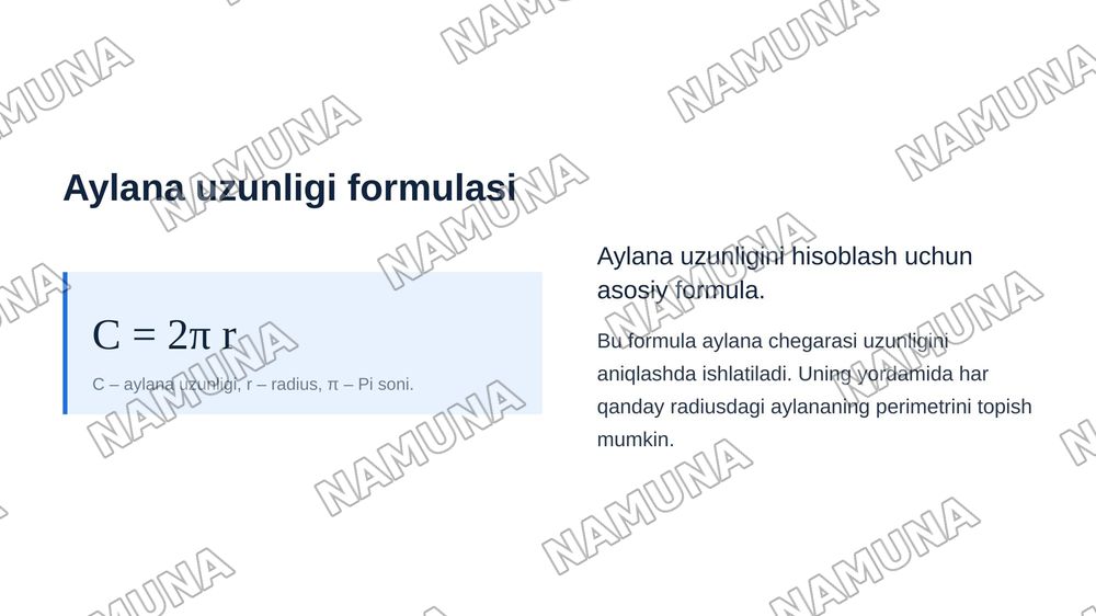 Aylana va Doira — zamonaviy taqdimot, 7-slayd