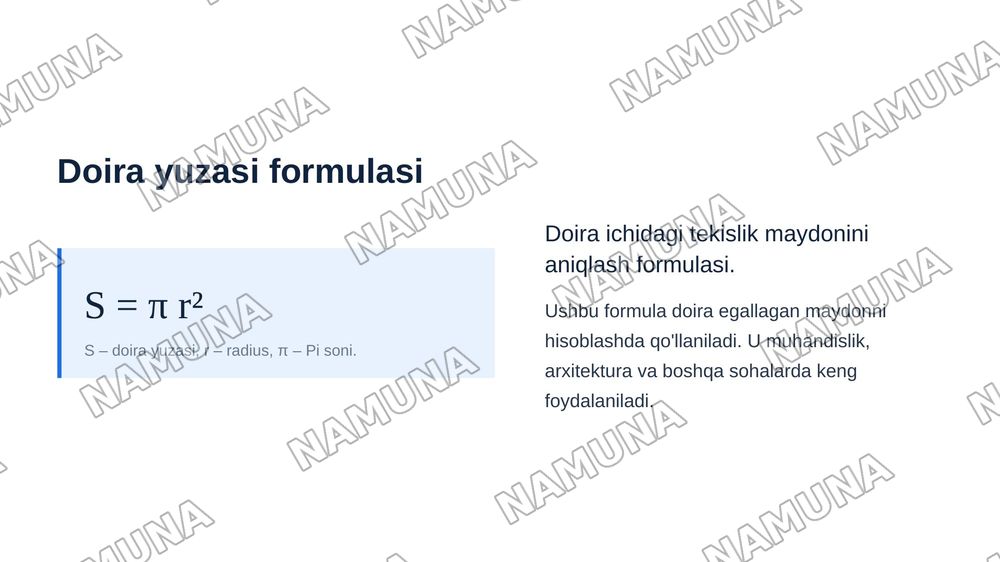 Aylana va Doira — zamonaviy taqdimot, 8-slayd