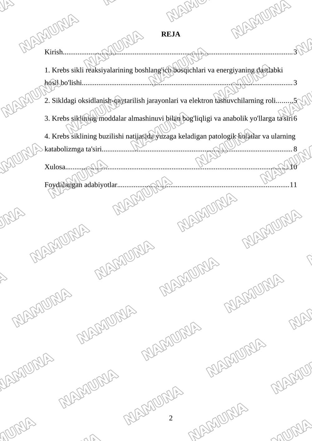 Krebs sikli katabalizm yo’llari — referat, 2-varaq