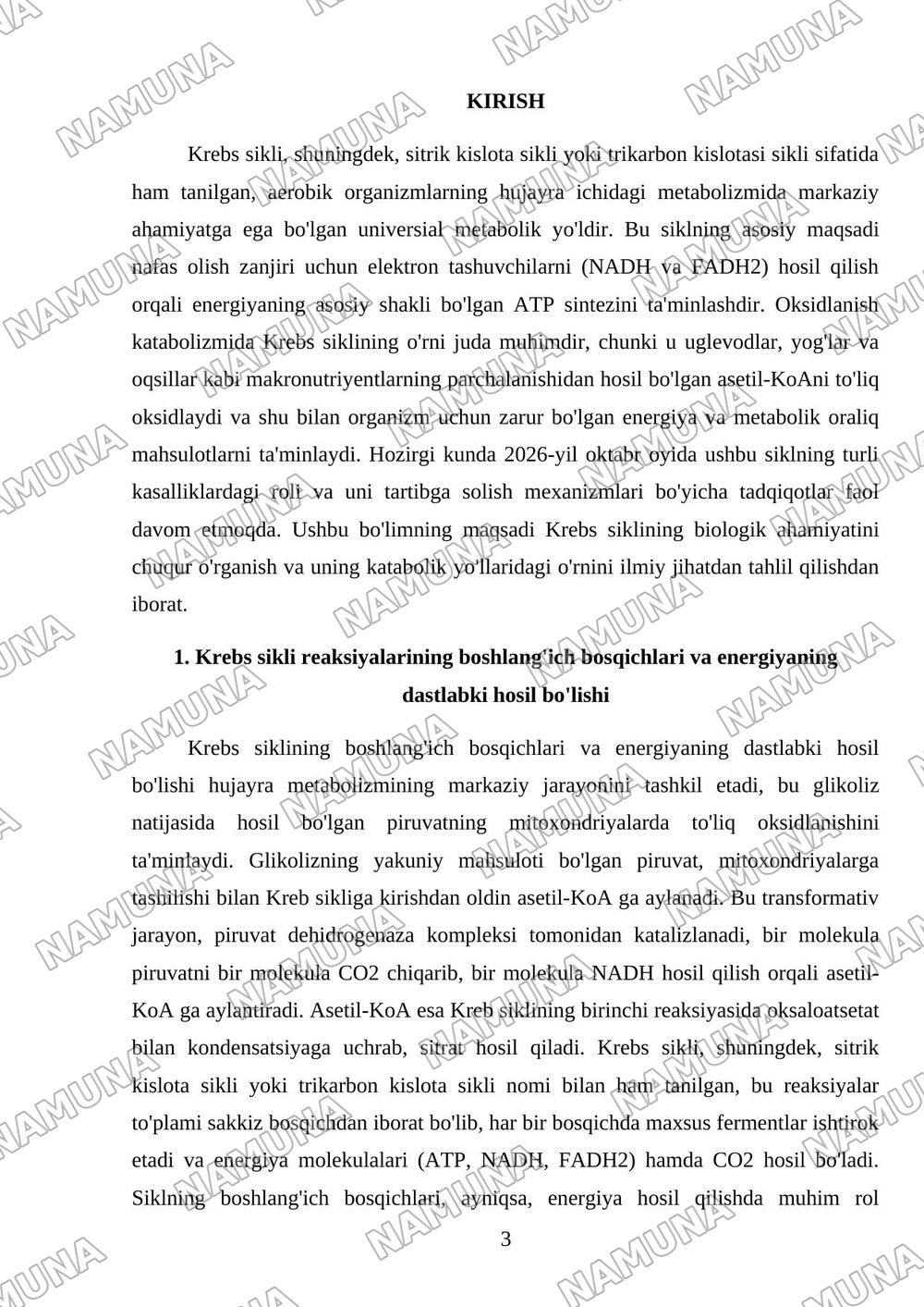 Krebs sikli katabalizm yo’llari — referat, 3-varaq