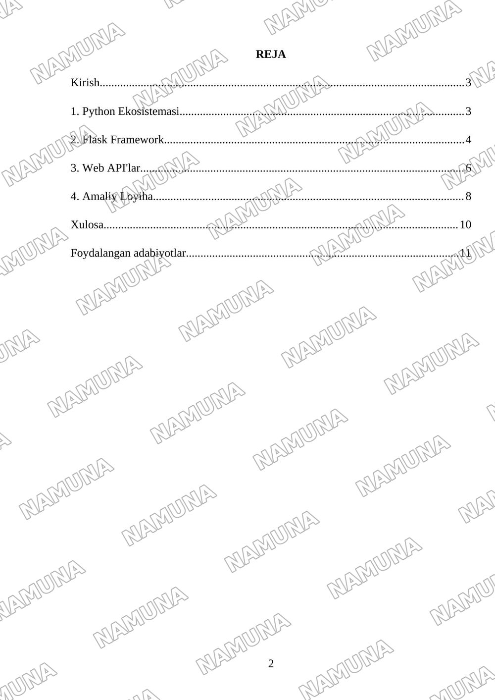 Pythonda sodda Web ilova va Web API yaratish — referat, 2-varaq