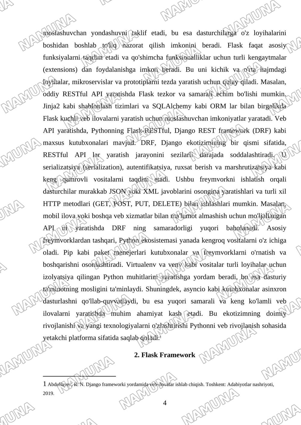 Pythonda sodda Web ilova va Web API yaratish — referat, 4-varaq