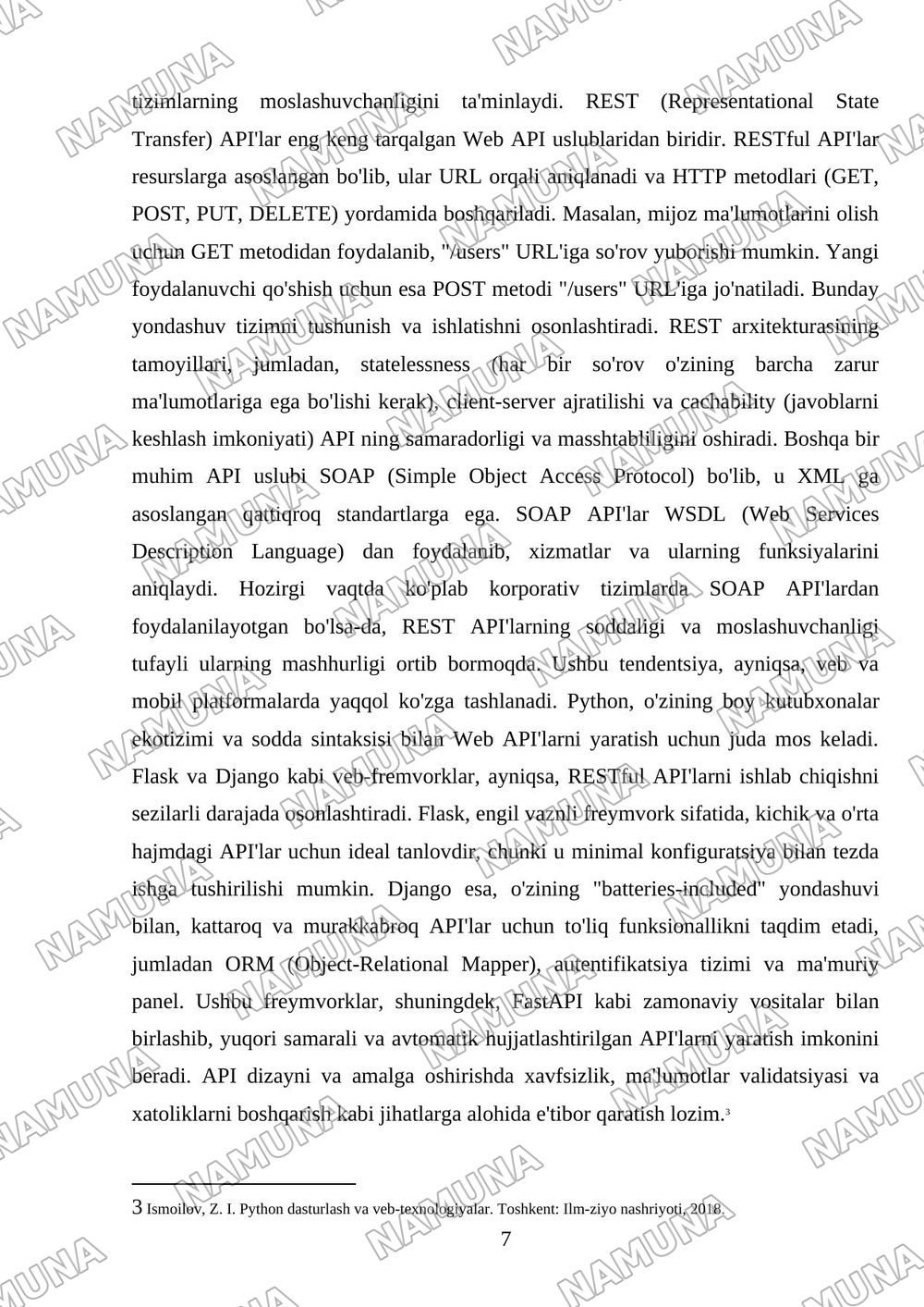 Pythonda sodda Web ilova va Web API yaratish — referat, 7-varaq