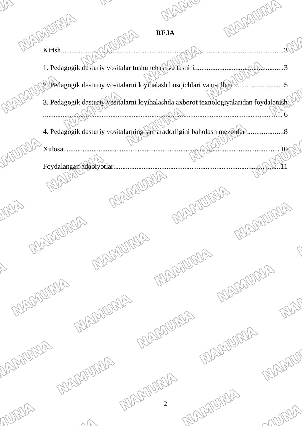 Pedagogik dasturiy vositalarni loyihalash — mustaqil ish, 2-varaq