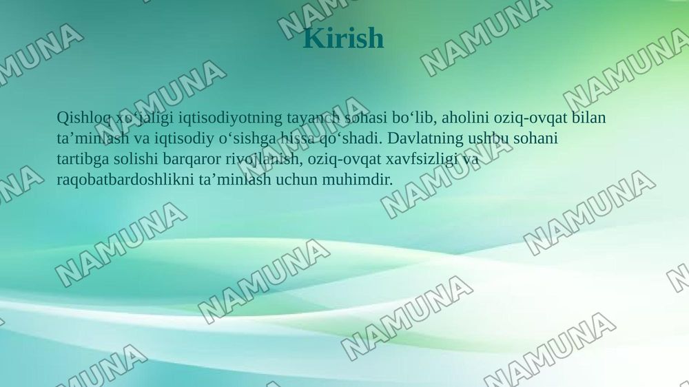 Qishloq xoʻjalik faoliyatini davlat tomonidan tartibga solish — taqdimot, 3-slayd