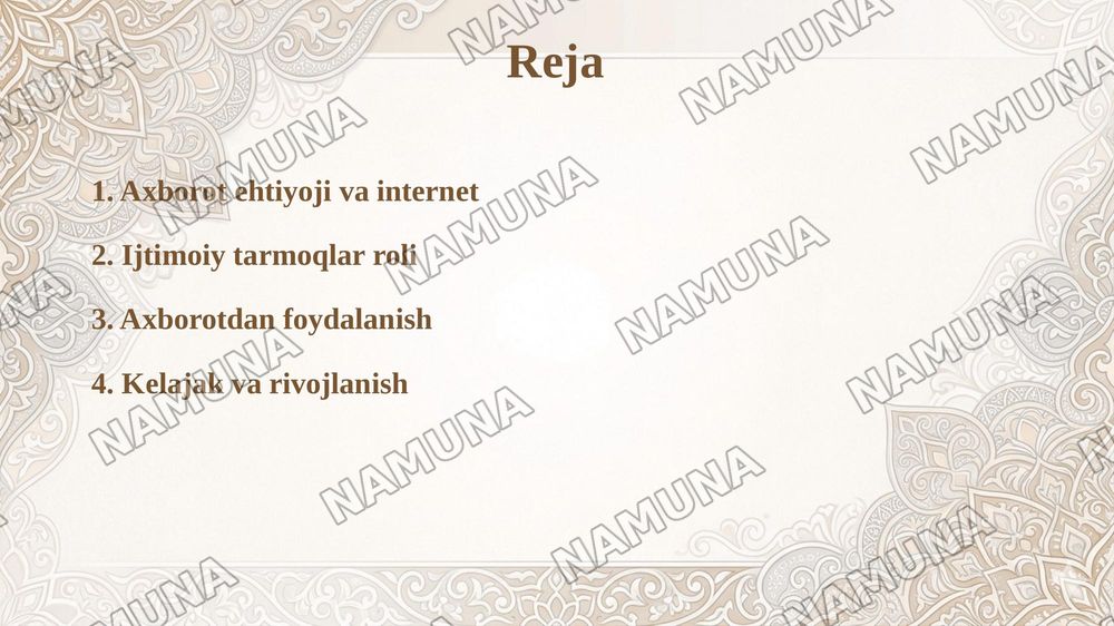 Dunyo aholisining axborotga boʻlgan ehtiyojini qondirish internet va ijtimoiy tarmoqlar — taqdimot, 2-slayd