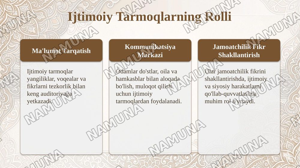 Dunyo aholisining axborotga boʻlgan ehtiyojini qondirish internet va ijtimoiy tarmoqlar — taqdimot, 5-slayd