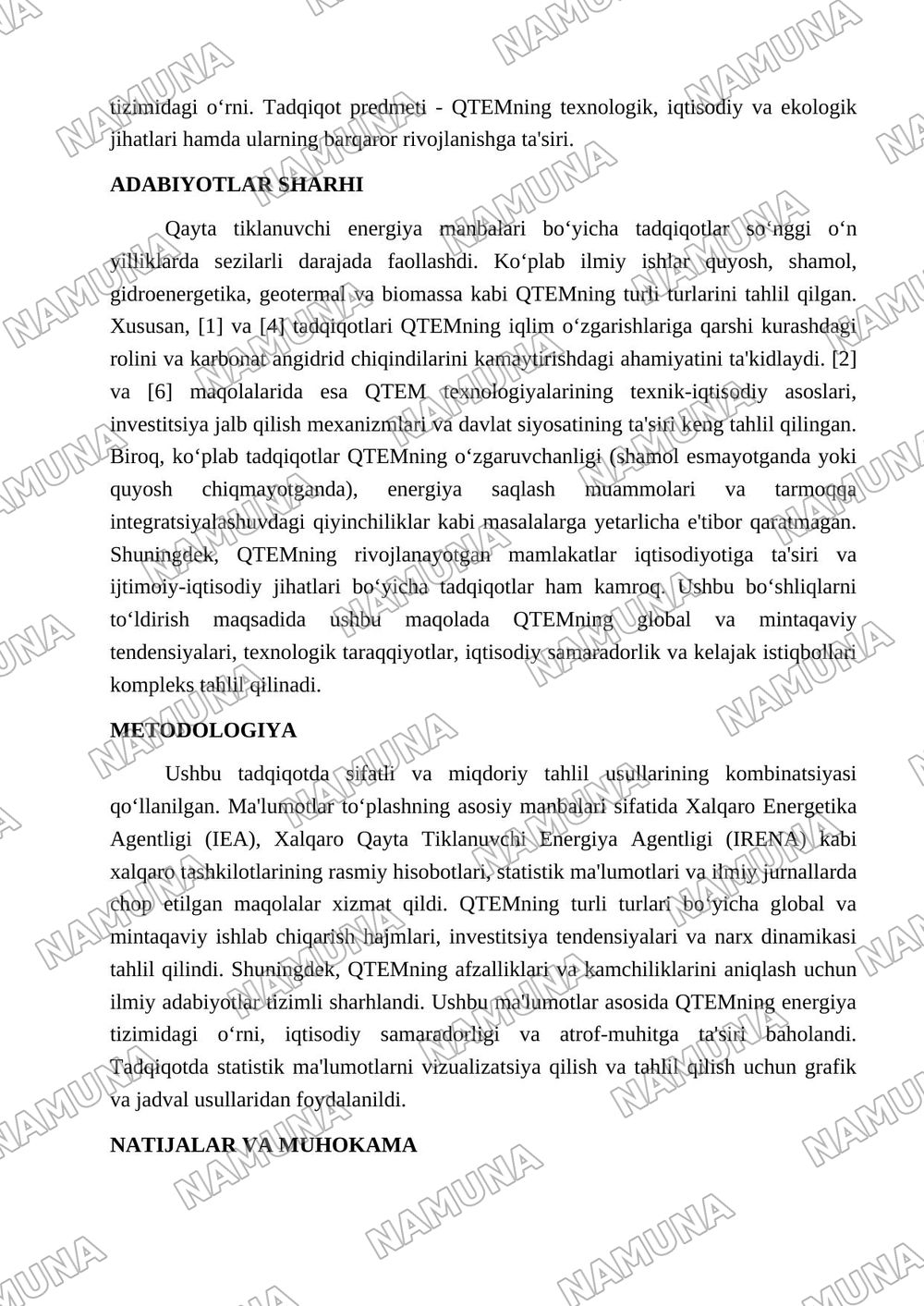 Qayta tiklanuvchi energiya manbalari — maqola, 2-varaq