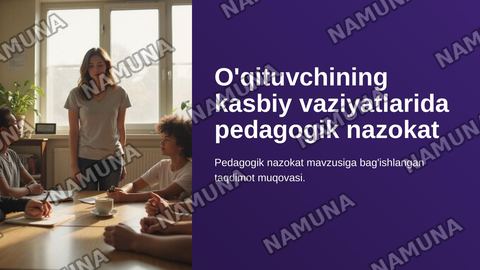 O'qituvchining kasbiy vaziyatlarida pedagogik nazokat — zamonaviy taqdimot