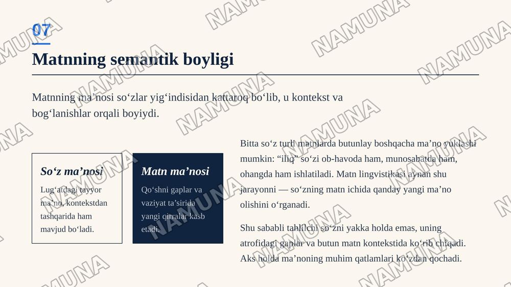 Matn lingvistikasi — zamonaviy taqdimot, 8-slayd